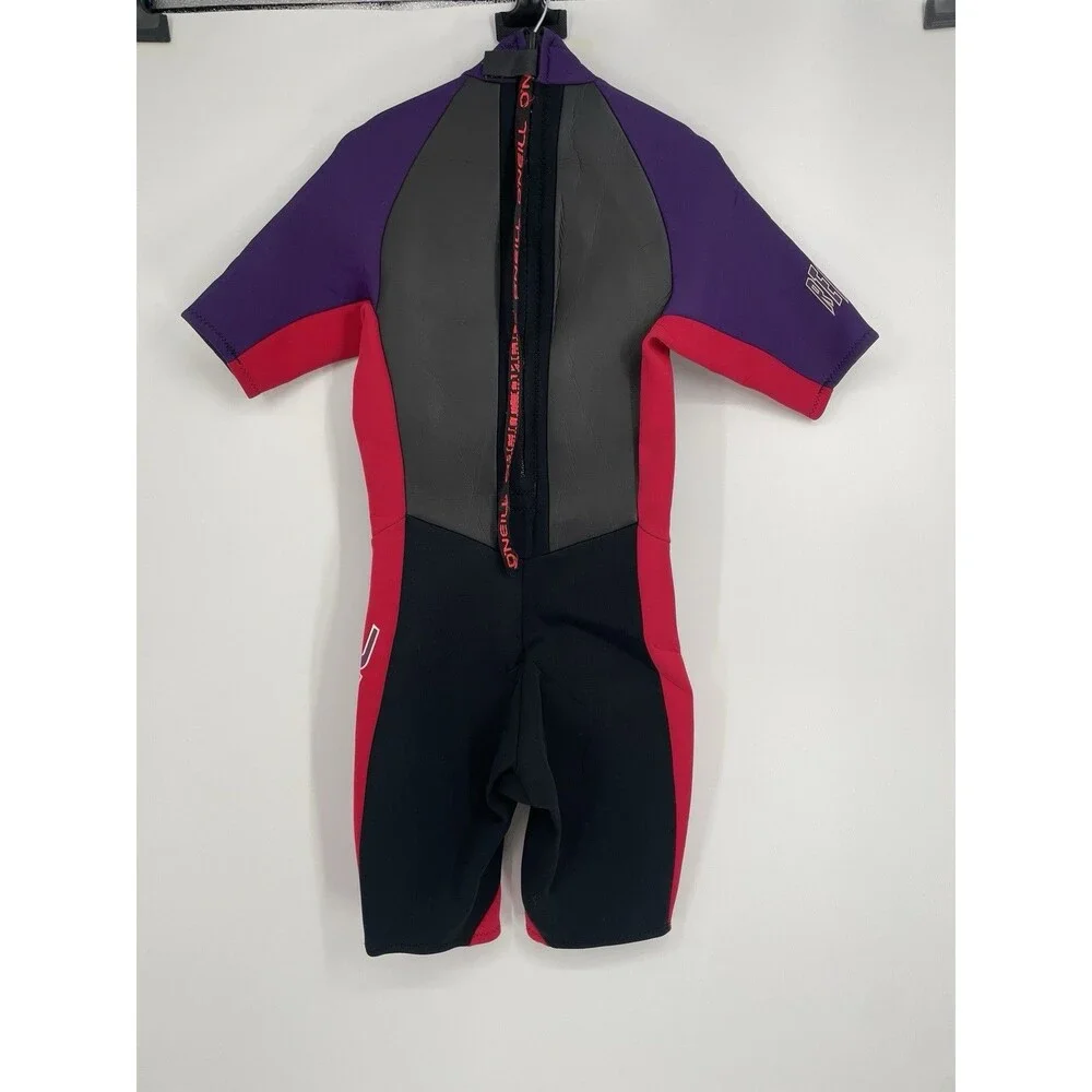 Vintage O’Neill Reactor 2/1mm Shorty Wetsuit Purple Black Adult Back Zip Surf